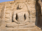 Rock Carved Granite Image of the Seated Buddha, Unesco World Heritage Site, Sri Lanka Photographic Print by Gavin Hellier