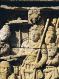 Relief Carving on Frieze on Outside Wall of the Buddhist Temple, Borobodur, Java, Indonesia Photographic Print by Robert Harding