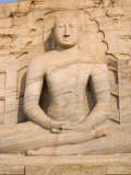 Rock Carved Granite Image of the Seated Buddha, Unesco World Heritage Site, Sri Lanka Photographic Print by Gavin Hellier