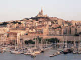 Across the Vieux Port to Basilica of Notre Dame De La Garde, Provence-Alpes-Cote-D'Azur, France Photographic Print by Ruth Tomlinson