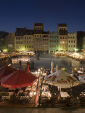 Street Performers, Cafes and Stalls at Dusk, Old Town Square (Rynek Stare Miasto), Warsaw, Poland Photographic Print by Gavin Hellier
