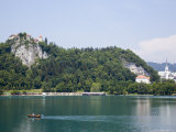 Traditional Wooden Pletnja to Ferry Tourists to St. Mary's Church of Assumption on the Islet Beyond Photographic Print by Pearl Bucknell