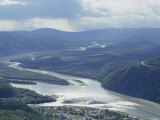 Yukon River with Dawson City in the Foreground, and the Klondike River Entering Left, Yukon, Canada, Photographic Print