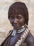 Portrait of a Woman of the Hamer Tribe, Lower Omo Valley, Southern Ethiopia Photographic Print by Gavin Hellier