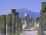 Mount Vesuvius Seen from the Ruins of Pompeii, Campania, Italy Photographic Print by Anthony Waltham