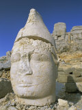 Ancient Carved Heads of Gods on Summit of Mount Nemrut, Nemrut Dagi (Nemrut Dag), Anatolia, Turkey Photographic Print by Lee Frost