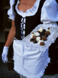 Waitress Carrying Tray of Chocolate, Vilnius, Lithuania, Baltic States, Europe Photographie par Yadid Levy