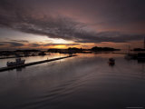 Harbour in Stavern at Dawn (With Boat), Norway Photographic Print by Joern Simensen