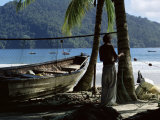 Fisherman, Maracas Bay, Northern Coast, Trinidad, West Indies, Central America Photographic Print by Aaron McCoy