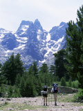 Hikers at Haut Asco, Corsica, France, Europe Photographie par Yadid Levy