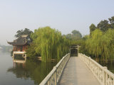 Bridge and Pavilion, West Lake, Hangzhou, Zhejiang Province, China, Asia Photographic Print by Jochen Schlenker