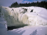 Tannfors, a 32M High, 60M Wide Frozen Waterfall, Near Are, Jamtland, Sweden, Scandinavia, Europe Photographic Print by Kim Hart