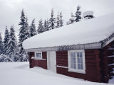 Snow Covered Log Built House, Norway, Scandinavia, Europe Photographic Print by Kim Hart