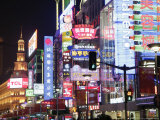 Nanjing Road at Night, Shanghai, China, Asia Photographic Print by Angelo Cavalli