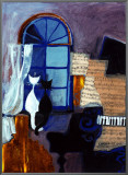 Easy Listening Framed Canvas Print by Rosina Wachtmeister