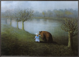 Bear Framed Canvas Print by Michael Sowa