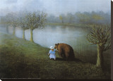 Bear Stretched Canvas Print by Michael Sowa