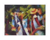Jeunes filles sous les arbres Posters par Auguste Macke