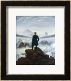Le Voyageur contemplant une mer de nuages, vers 1818 Estampe encadrée par Caspar David Friedrich