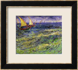Seascape at Saintes-Maries, c.1888 Gerahmter Giclée-Druck von Vincent van Gogh