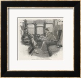 Silver Blaze Holmes and Watson in a Railway Compartment Gerahmter Giclée-Druck von Sidney Paget