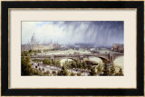 St Paul's From Waterloo Bridge Stampa giclee con cornice di Auguste Ballin