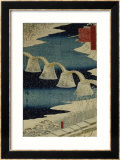 The Brocade Bridge in Snow Stampa giclee con cornice di Hiroshige II
