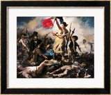 La Liberté menant le peuple, 28 juillet 1830 Estampe encadrée par Eugene Delacroix