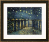 Nuit étoilée, Arles, 1888 Estampe encadrée par Vincent van Gogh