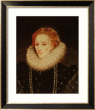 Portrait of Queen Elizabeth I (1533-1603) Estampe encadrée par Marcus Gheeraerts