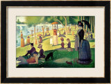 Un dimanche après-midi à l'île de la Grande-Jatte, vers 1886 Estampe encadrée par Georges Seurat