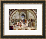 School of Athens, circa 1510-1512, One of the Murals Raphael Painted for Pope Julius II Estampe encadrée par Raphael 