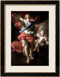 Guardian Angel, circa 1685-94 Stampa giclee con cornice di Andrea Pozzo
