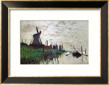 Windmill at Zaandam (Netherlands), 1871 Estampe encadrée par Claude Monet