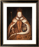 Queen Elizabeth I in Coronation Robes, circa 1559 Estampe encadrée