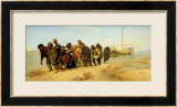 The Boatmen on the Volga, 1870-73 Estampe encadrée par Ilya Efimovich Repin