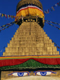 Close up of the Buddhist Stupa at Bodnath (Bodhnath) (Boudhanath), Kathmandu Valley, Nepal, Asia Photographie par Bruno Morandi