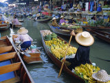 Floating Market, Damnoen Saduak, Near Bangkok, Thailand, Asia Photographic Print by Bruno Morandi