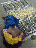 Cotton Rug Making, Craft Workshop of Bogolan, Segou, Mali Lámina fotográfica por Bruno Morandi