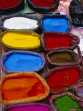 Brightly Coloured Powder for Offerings, Kathmandu, Kathmandu Valley, Nepal, Asia Photographic Print by Bruno Morandi