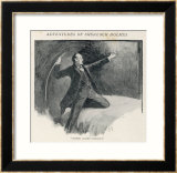 The Adventure of the Speckled Band, Sherlock Holmes Lashes out at the Band Gerahmter Giclée-Druck von Sidney Paget