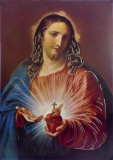 Sacred Heart of Jesus Plakat av Pompeo Batoni