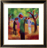 Woman in a Green Jacket, 1913 Estampe encadrée par Auguste Macke