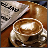 Cappuccino al Bar Framed Canvas Print by Federico Landi