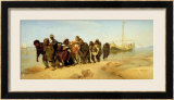 The Boatmen on the Volga, 1870-73 Estampe encadrée par Ilya Efimovich Repin