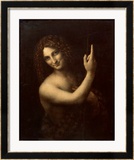 St. John the Baptist, 1513-16 Stampa giclee con cornice di Leonardo da Vinci St. John the Baptist, 1513-16 Stampa giclee con cornice di Leonardo da Vinci
