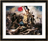 La Liberté menant le peuple, 28 juillet 1830 Estampe encadrée par Eugene Delacroix