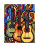 Three Guitars Reproduction procédé giclée par Leone Ardo