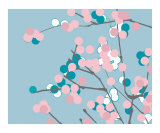 Blue and Pink Blossom Photographic Print by Estela Lugo