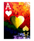 Colorful Ace Of Hearts Giclee Print by Teo Alfonso
